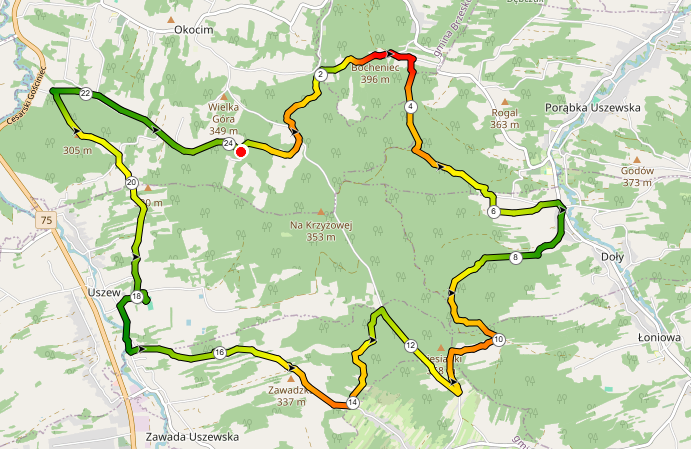 Trasa rowerowa MTB las okocimski